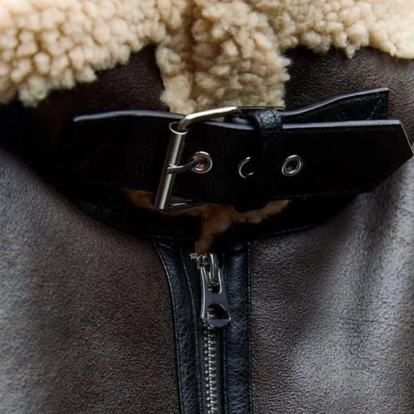 Zara CROPPED DOUBLE FACED VEST. Dark Brown. Size S. New with Tags. - Picture 13 of 16